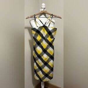 Yellow and Black Plaid Women's Dress